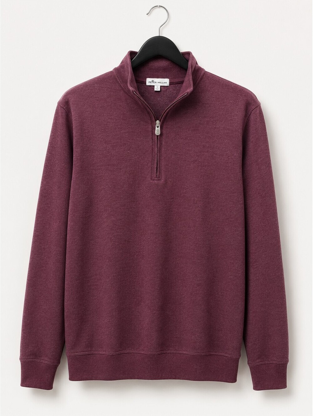 Peter Millar Crown Comfort Burgundy Heather Quarter Zip Pullover Size L